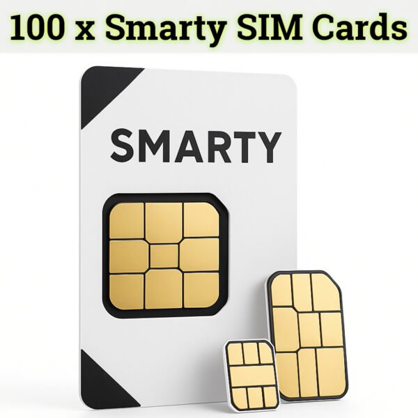 Large Sim Card 100 X Smarty SIM Cards – UK Network Bulk Pack