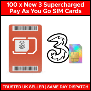 100 x Three SIM Cards