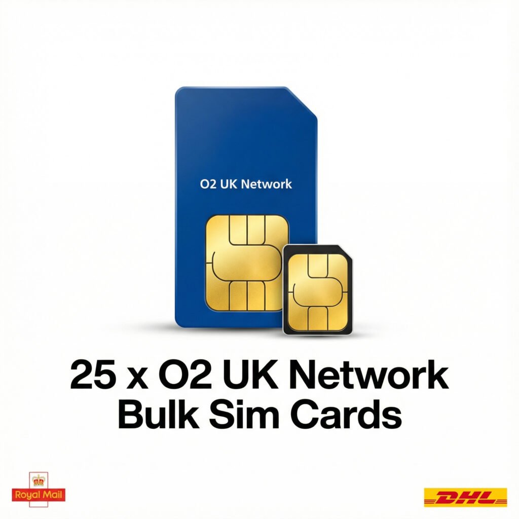 25 X O2 SIM Cards – Premium UK Network Bulk Pack | Multi-Size PAYG SIMs