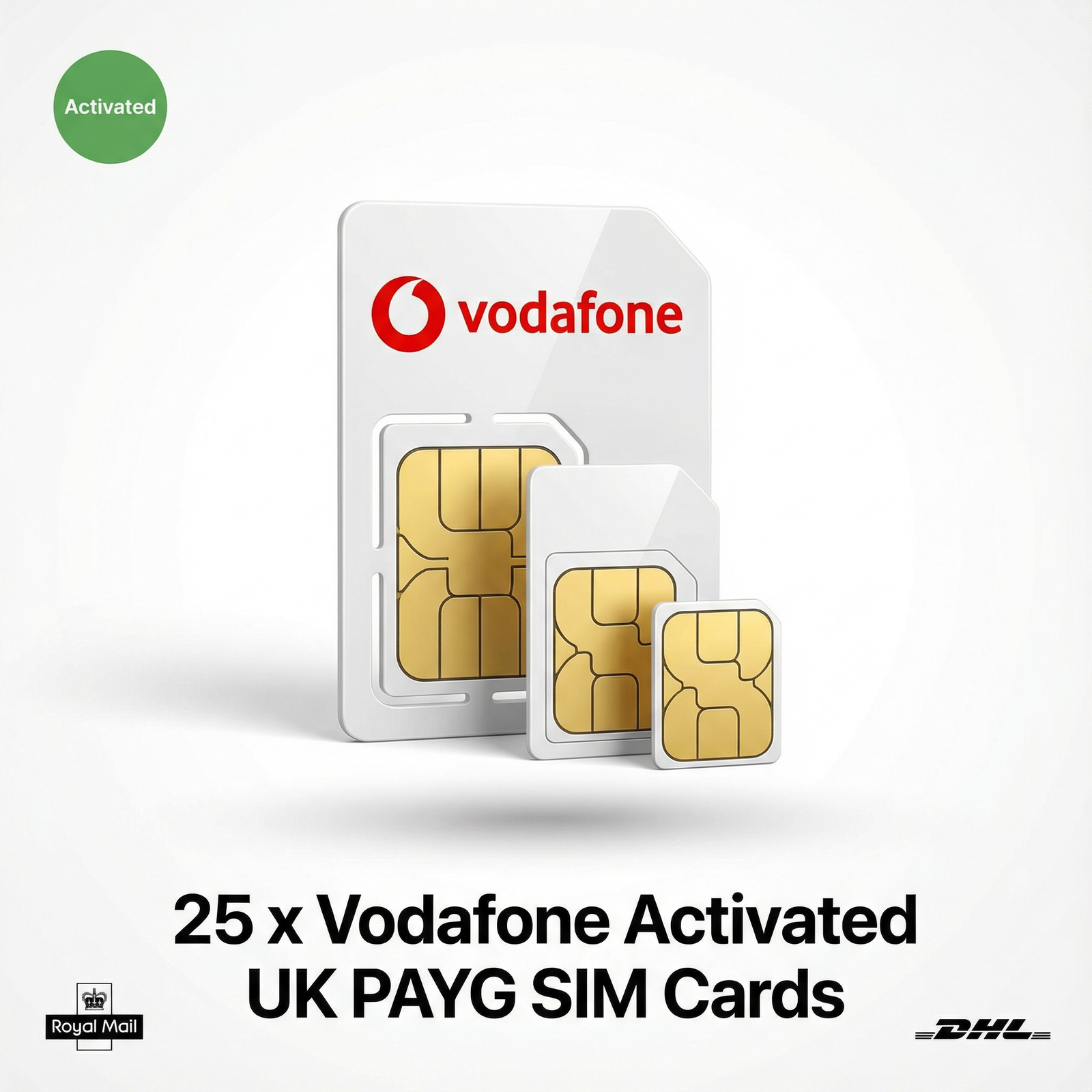 25 x Vodafone Activated SIM Cards