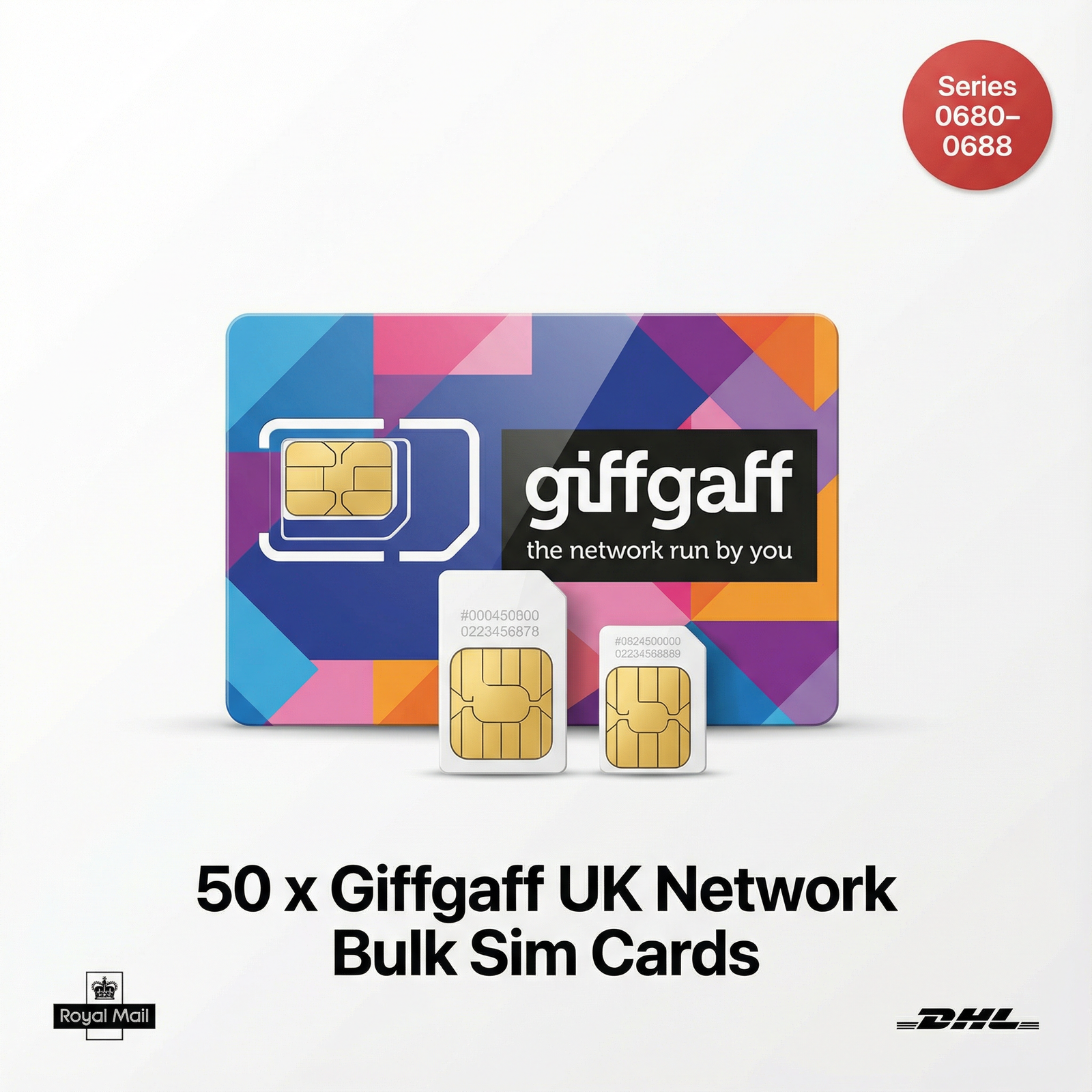 50 x Giffgaff SIM Cards