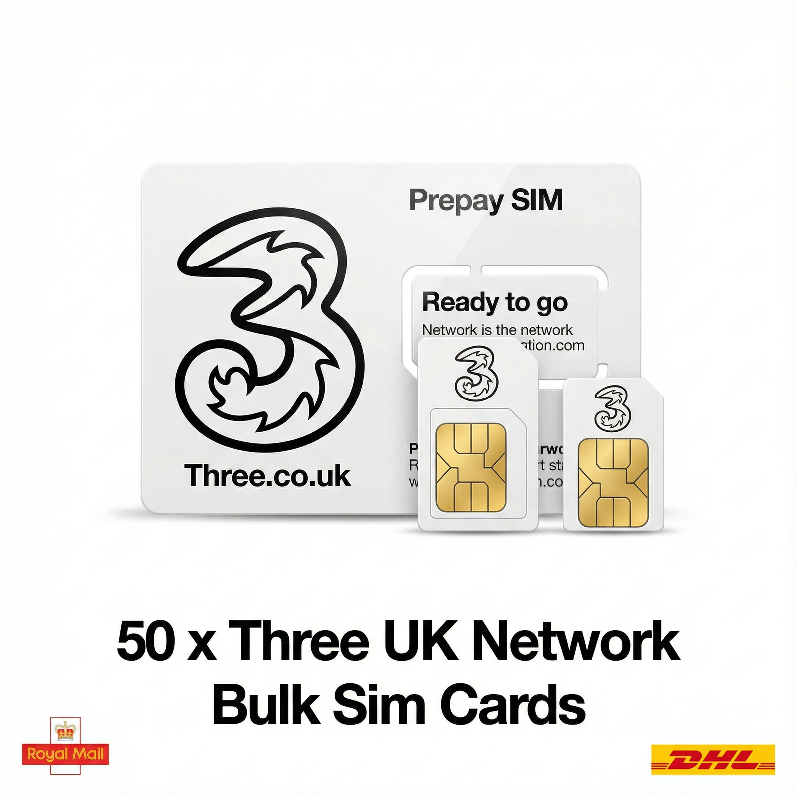 50 x Three SIM Cards