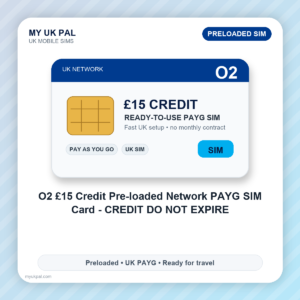 O2 £15 Preloaded PAYG SIM Card - Credit Does Not Expire