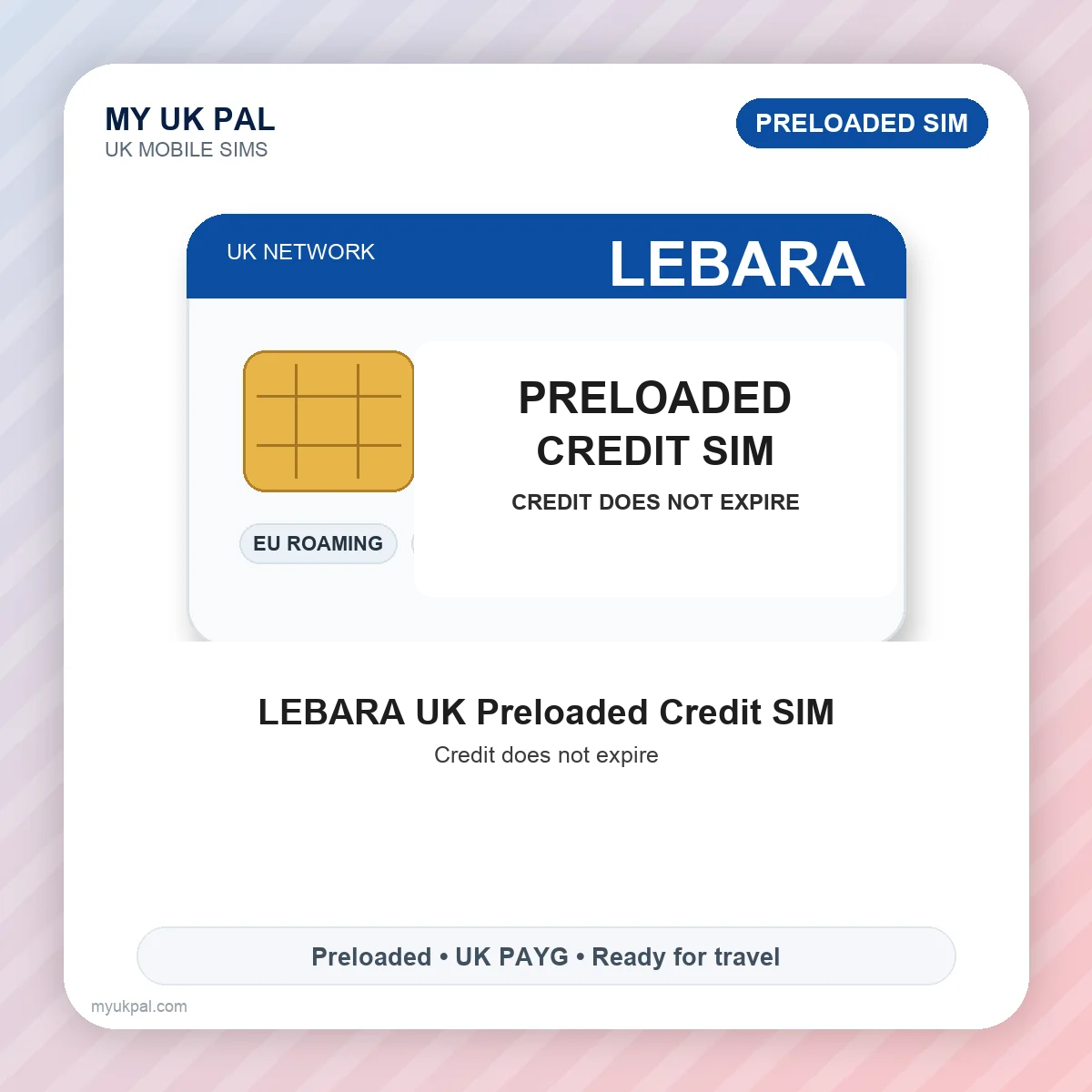 Lebara Preloaded PAYG Travel SIM - EU Roaming Ready