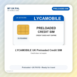 Lycamobile Preloaded PAYG Travel SIM - EU Roaming Ready